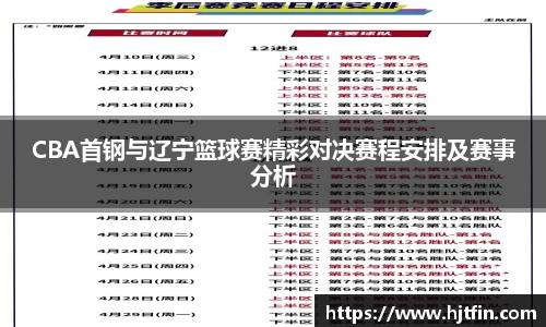 CBA首钢与辽宁篮球赛精彩对决赛程安排及赛事分析